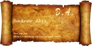 Daubner Aliz névjegykártya
